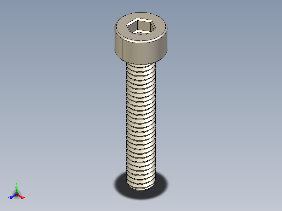 Screw_DIN_912_M2.5x14F_A2.STEP公制内六角螺钉正等轴测图