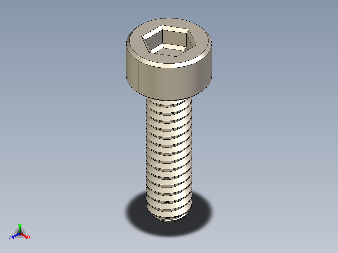 Screw_DIN_912_M1.4x5F_A2.STEP公制内六角螺钉主视图