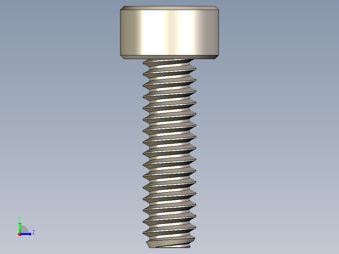 Screw_DIN_912_M1.4x5F_A2.STEP公制内六角螺钉左视图