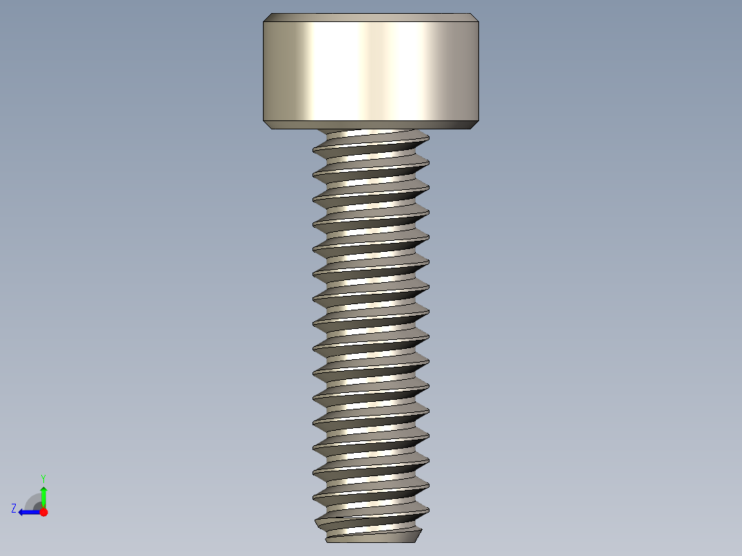 Screw_DIN_912_M1.4x5F_A2.STEP公制内六角螺钉右视图