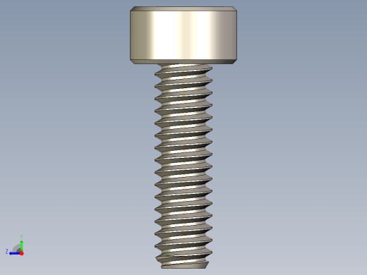 Screw_DIN_912_M1.4x5F_A2.STEP公制内六角螺钉右视缩略图