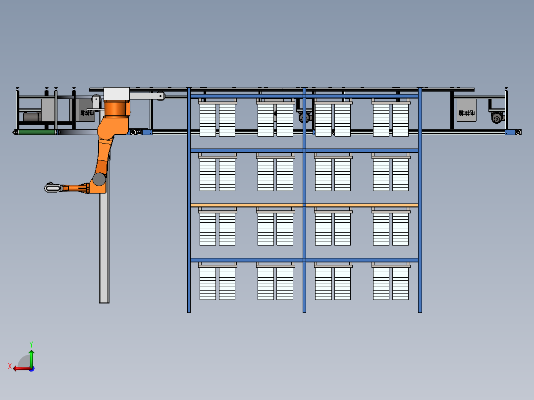自动化立体仓库3D模型后视图
