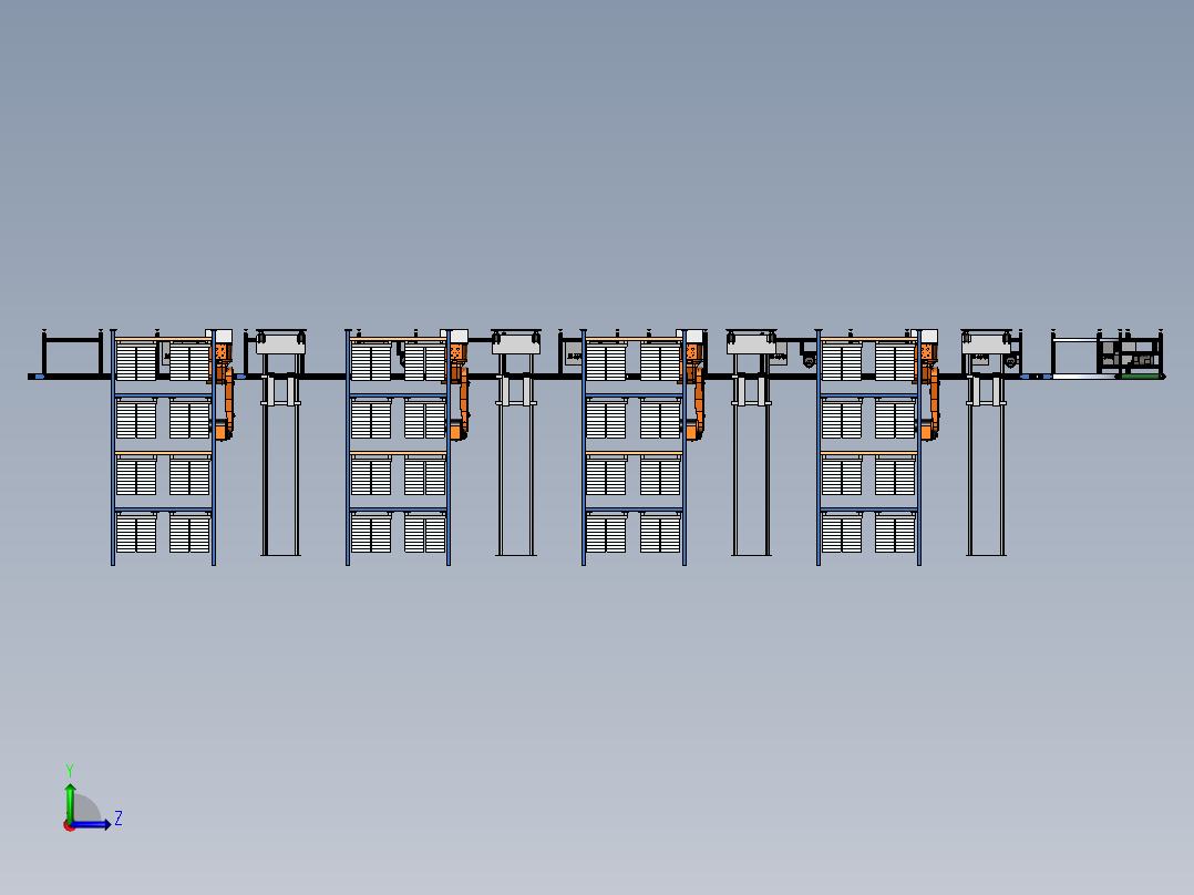 自动化立体仓库3D模型左视图