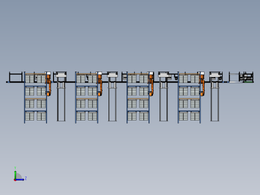 自动化立体仓库3D模型左视缩略图