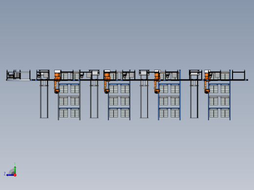 自动化立体仓库3D模型右视缩略图