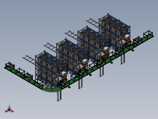 自动化立体仓库3D模型正等轴测缩略图