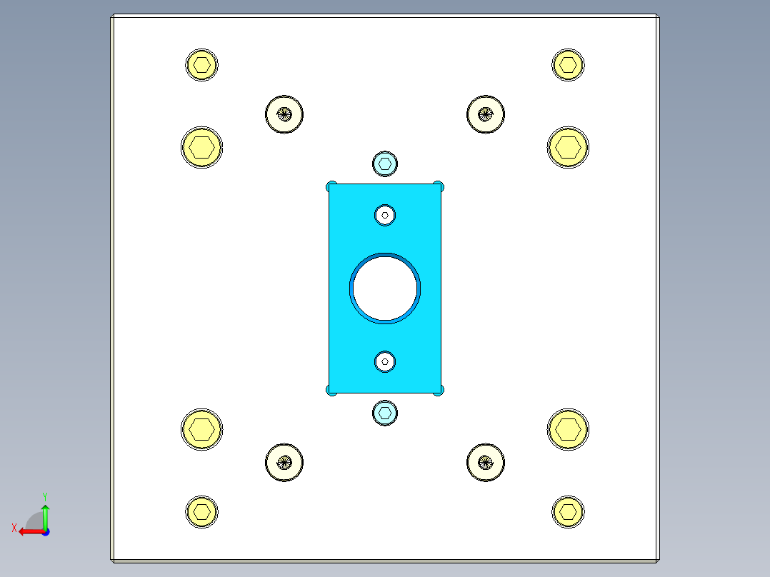 一款TWS耳机充电盒下内托模具后视图