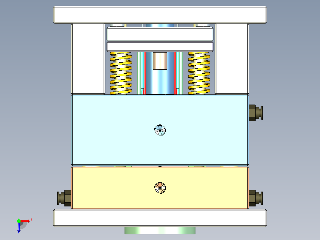 一款TWS耳机充电盒下内托模具俯视图