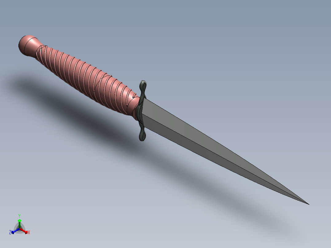 刺刀、刀(5)正等轴测图