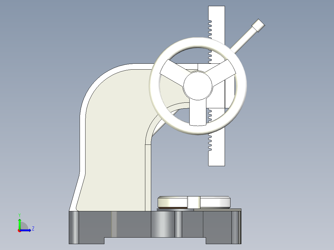 台式杠杆压力机左视图