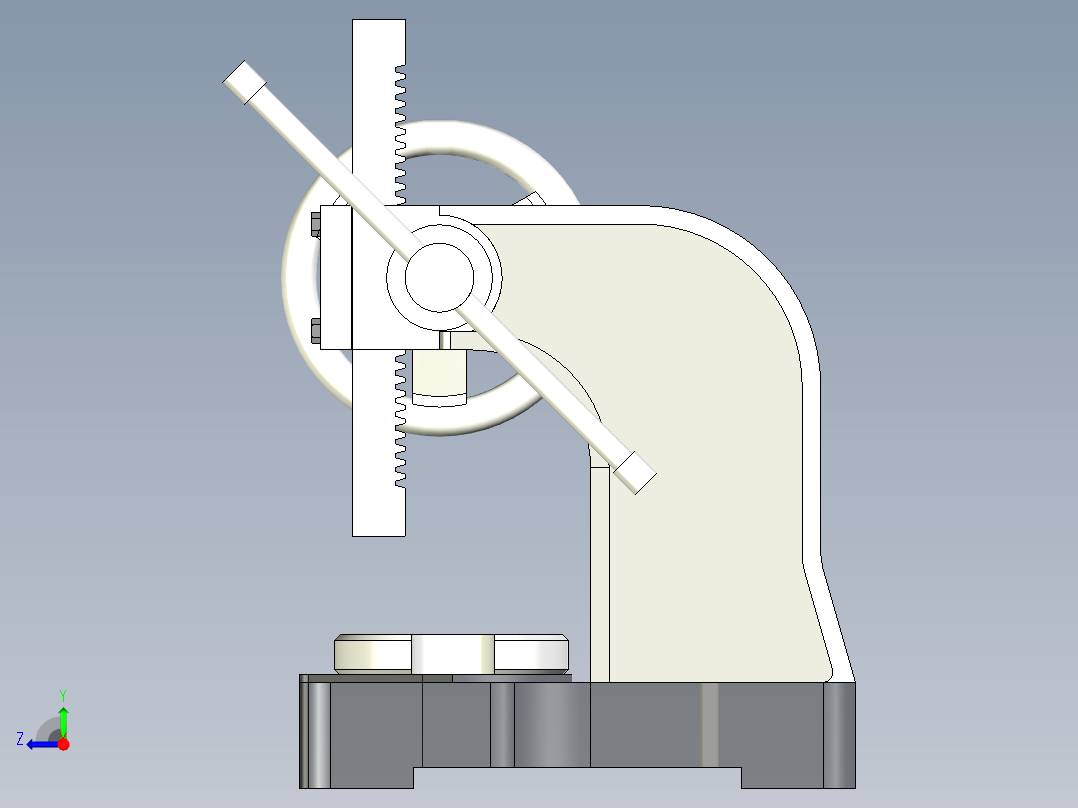 台式杠杆压力机右视图