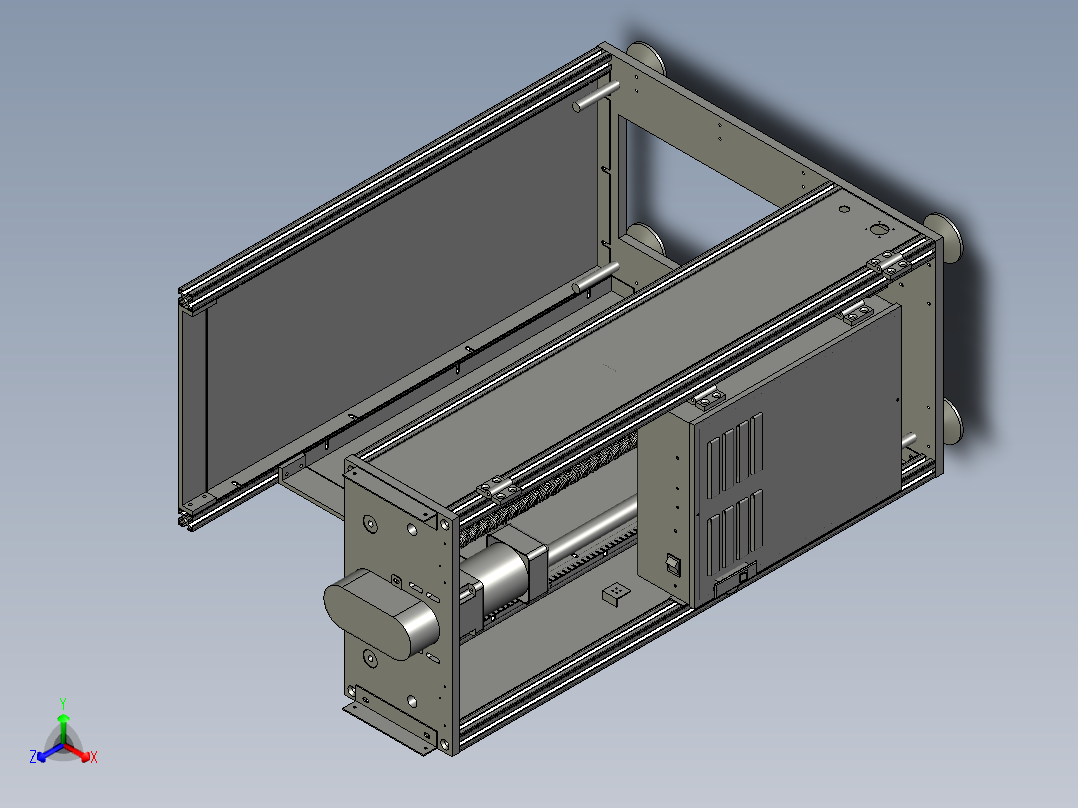 精密全自动电路贴片生产线设备设计-S型下板机右到左主体-00正等轴测图