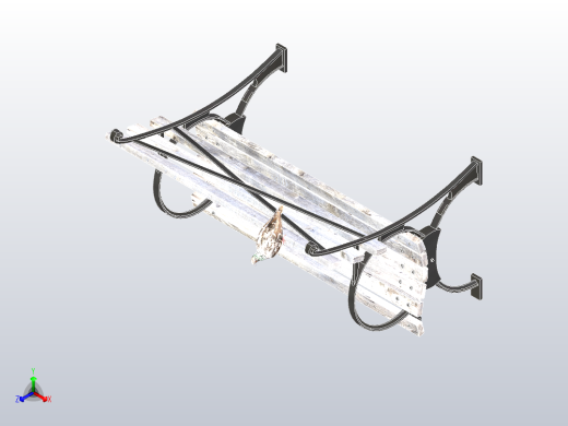 带鸽子的公园长椅正等轴测缩略图