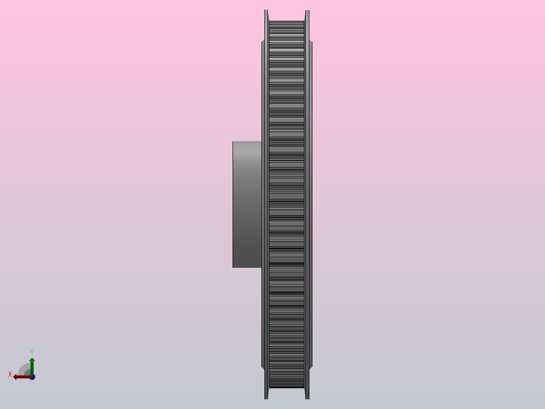 小凸缘型梯形齿同步带轮XL型_SXLDC-72-037-dc16-A后视图
