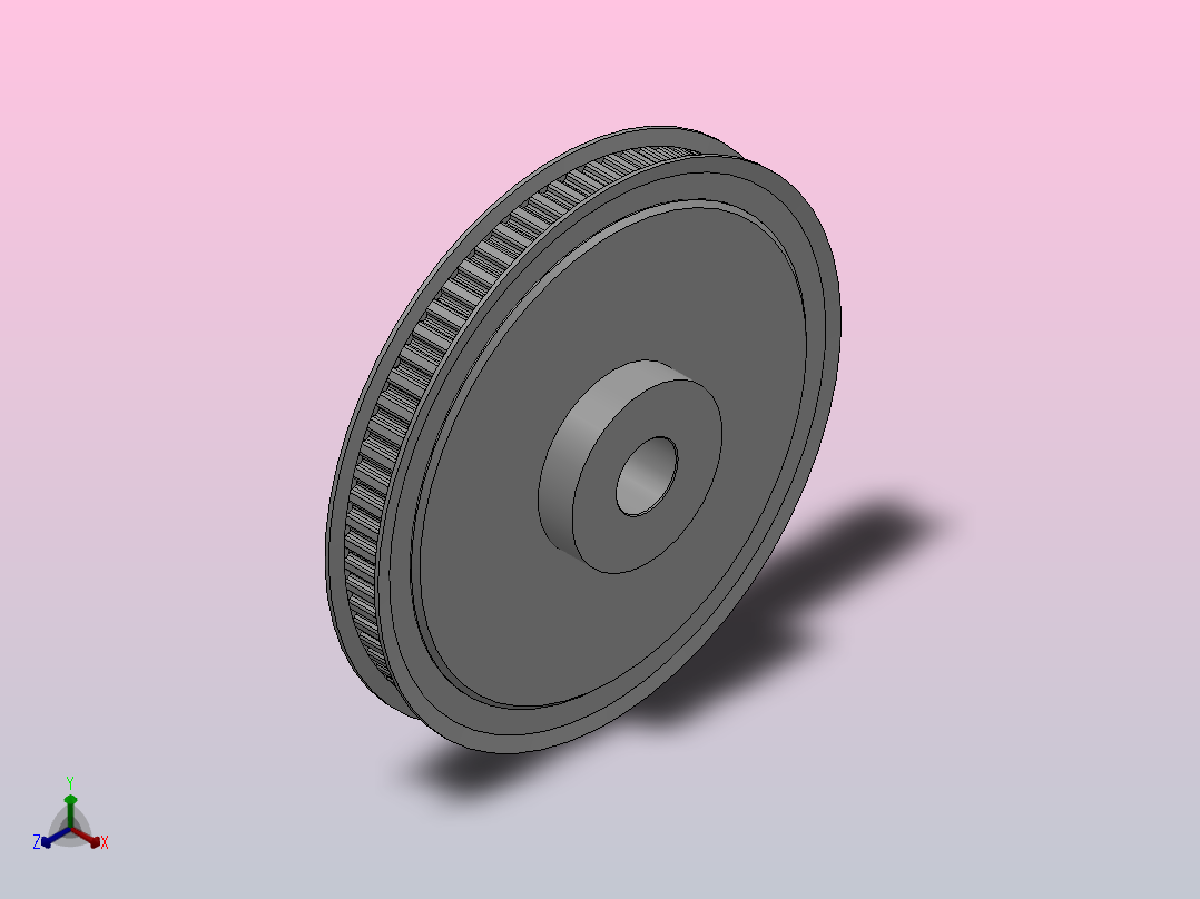 小凸缘型梯形齿同步带轮XL型_SXLDC-72-037-dc16-A正等轴测图