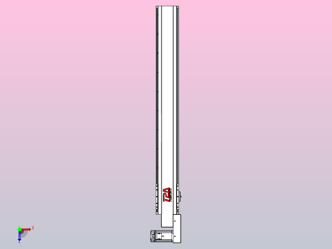 皮带直线轴半封闭可选导轨TPA-HNB-120D-110-L850-MR-Y-P40-N3俯视图