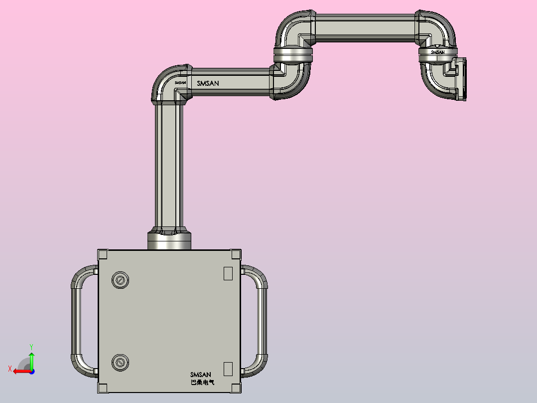 操作箱-A4-墙座-转角-中间连接器-箱体连接器-300-200-250后视图