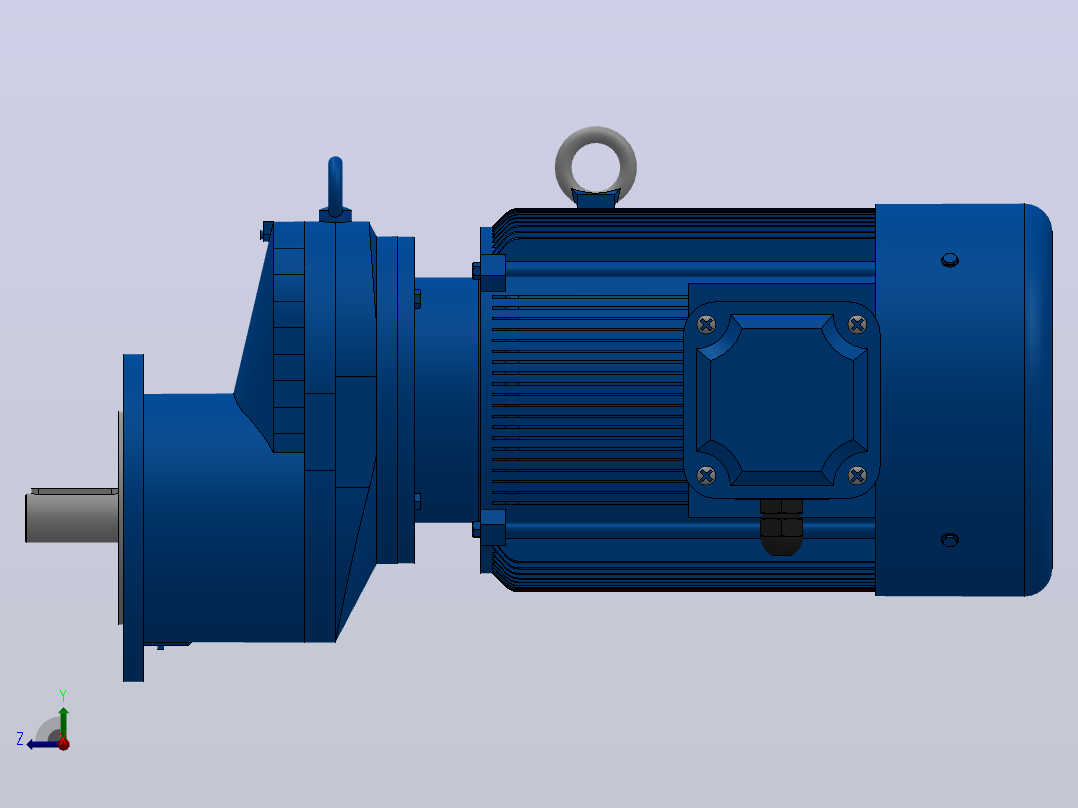 RXF77法兰轴伸式安装斜齿轮减速机RX77-Y4-4P-112M-M1-0°-Φ200右视图
