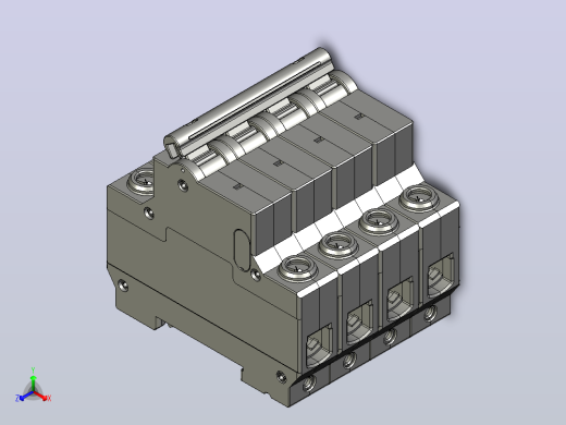 NBP-80RG 4P小型断路器三维模型202307