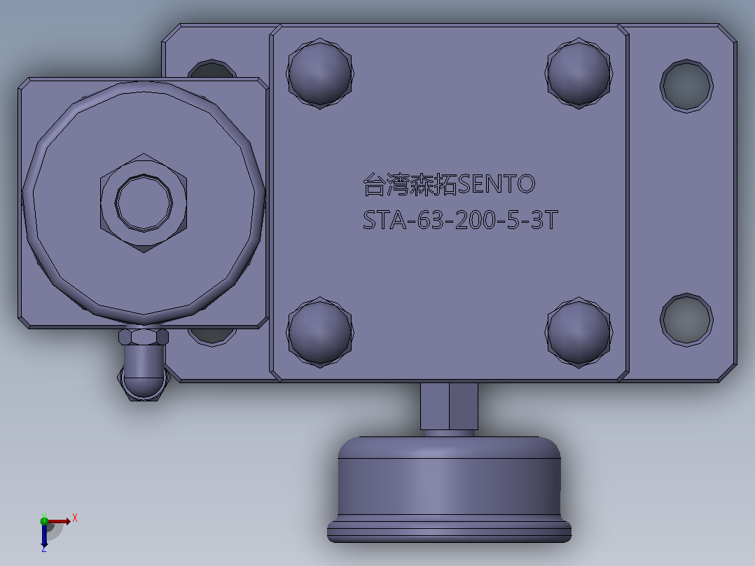气液增压缸STA-63-200-5-3T俯视图