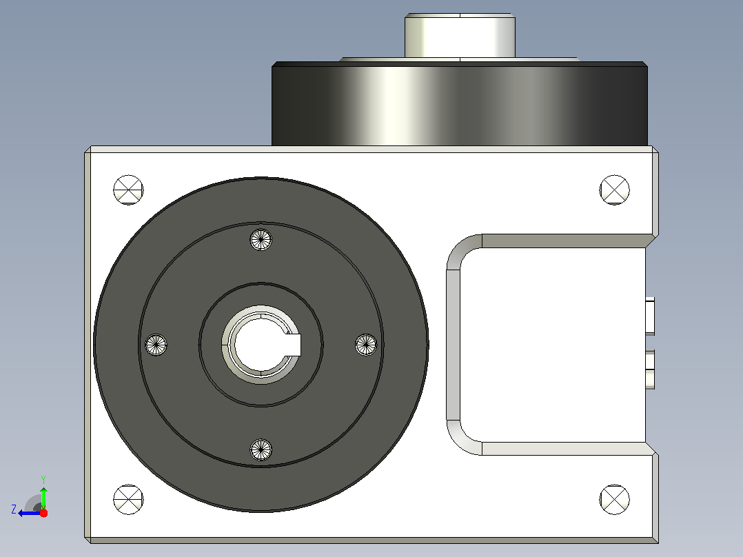 ER-RU45DF英锐凸轮分割器3D壳体和法兰面加销孔标准图纸(电话15062628977)AA右视图