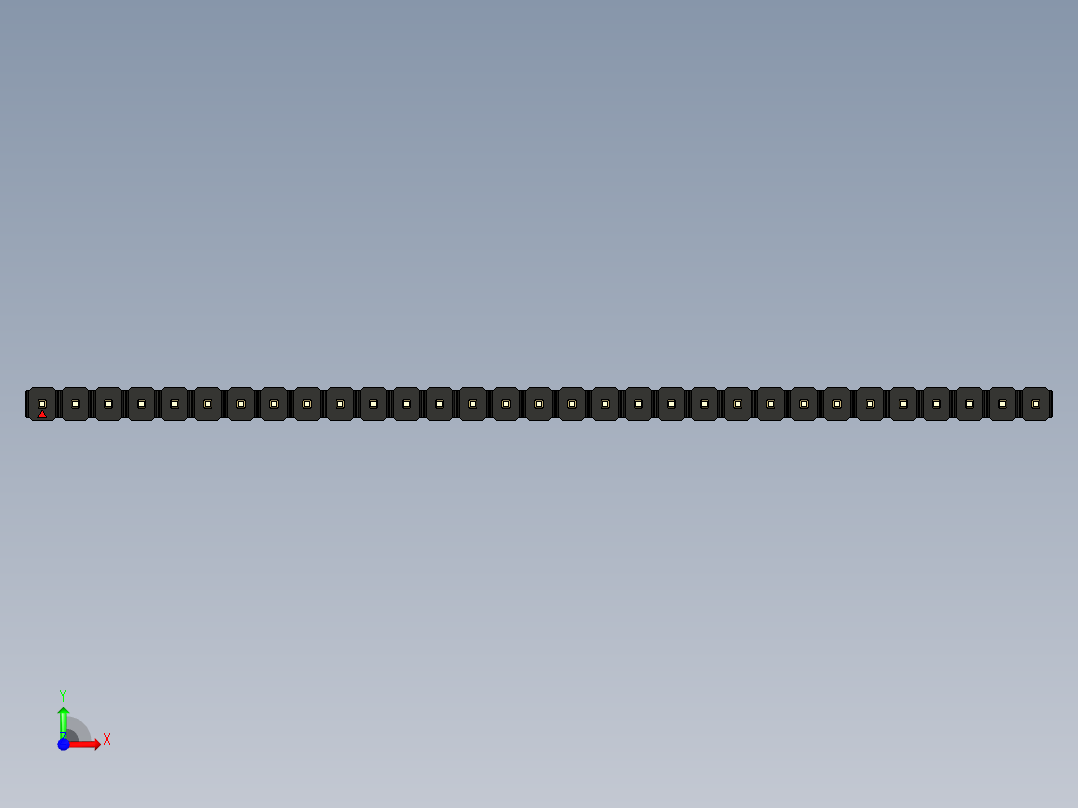 彩色公头100mil（2.54mm）系列-DS1021_black_1x31p_100mil_Type43_rev1.0前视图