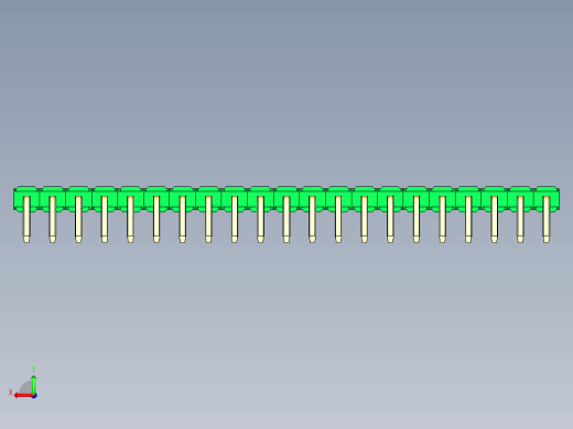 彩色公排针 100mil 2.54mm 系列-DS1022_green_1x21p_100mil_TypeD_rev1.0后视缩略图
