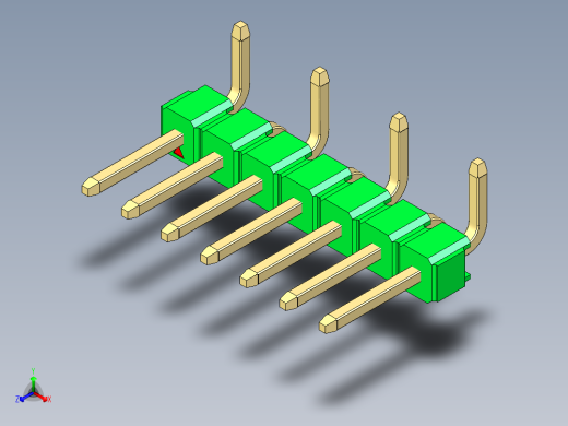 彩色公排针 100mil 2.54mm 系列-DS1022_green_07p_100mil_Type_SMT_R1_rev1.0