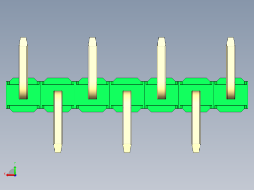 彩色公排针 100mil 2.54mm 系列-DS1022_green_07p_100mil_Type_SMT_R1_rev1.0后视缩略图