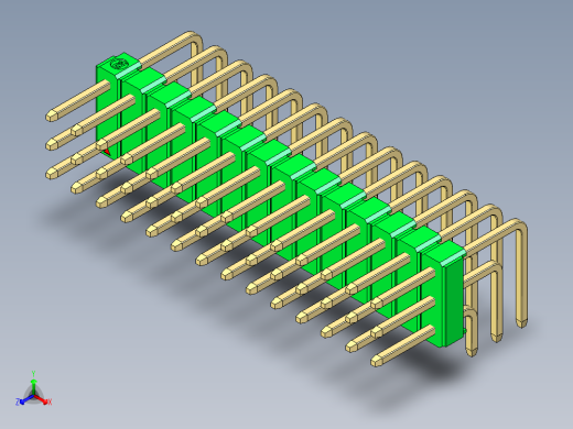 彩色公排针 100mil 2.54mm 系列-DS1022_green_3x14p_100mil_TypeD_rev1.0