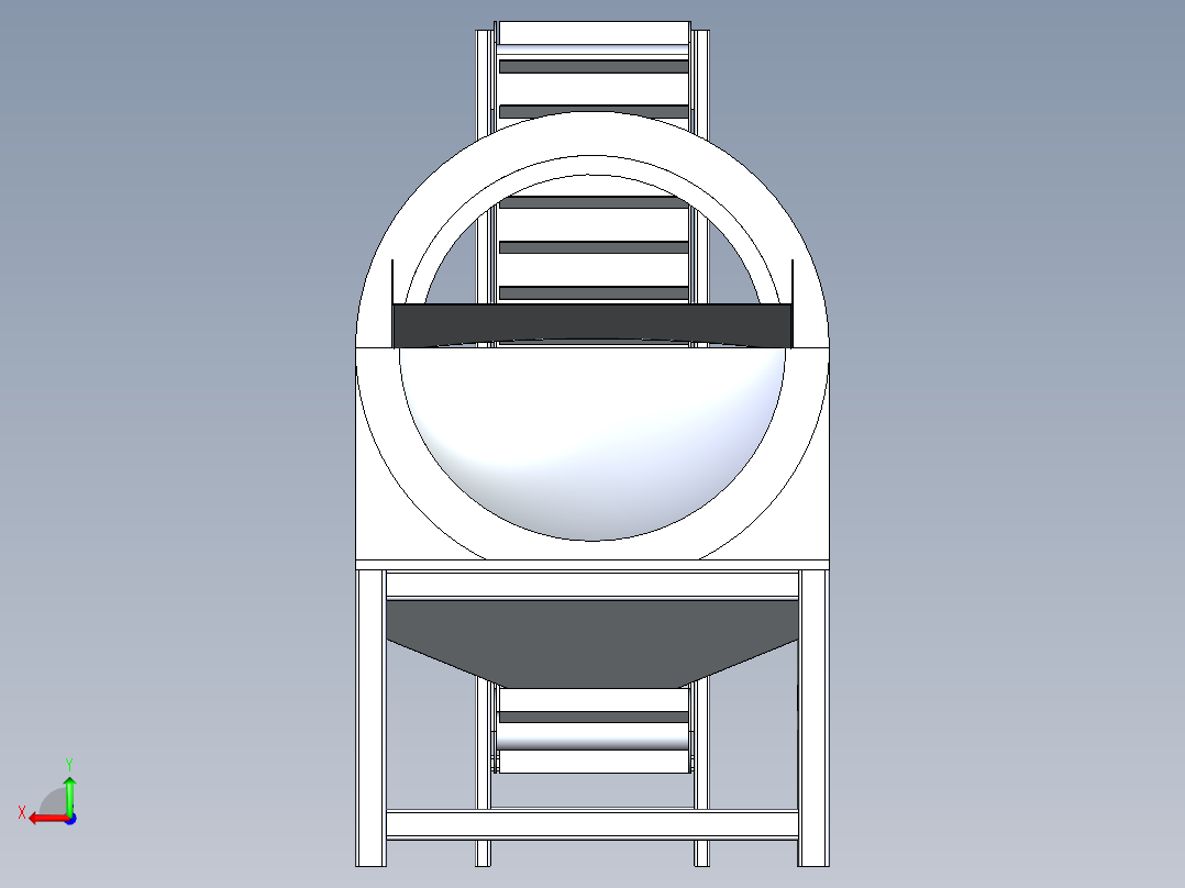 nline分批搅拌机3D数模图纸 STEP格式后视图
