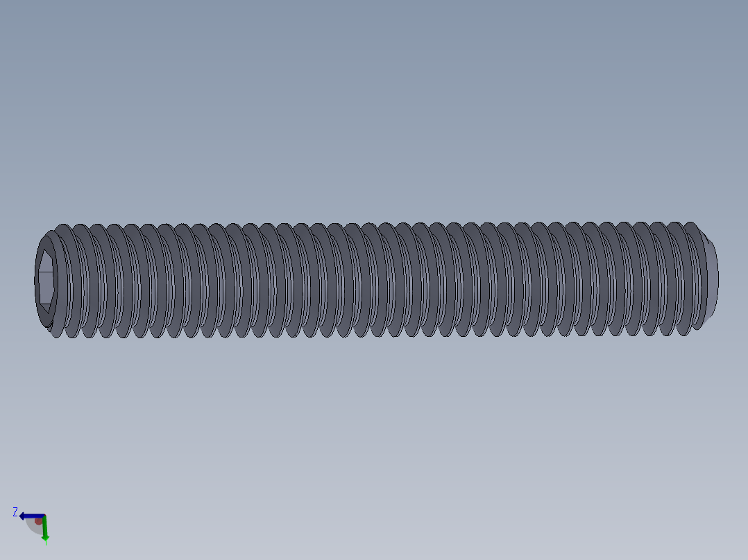 UNC 平头紧定螺钉-UNC SET SCREW 0.500 x3.000.SLDPRT主视图