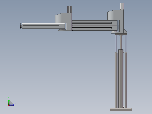 三自由度工业机器人的结构设计图纸+solidworks三维模型+说明书1左视缩略图