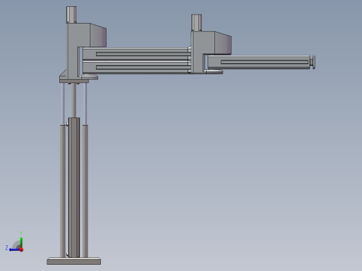 三自由度工业机器人的结构设计图纸+solidworks三维模型+说明书1右视缩略图