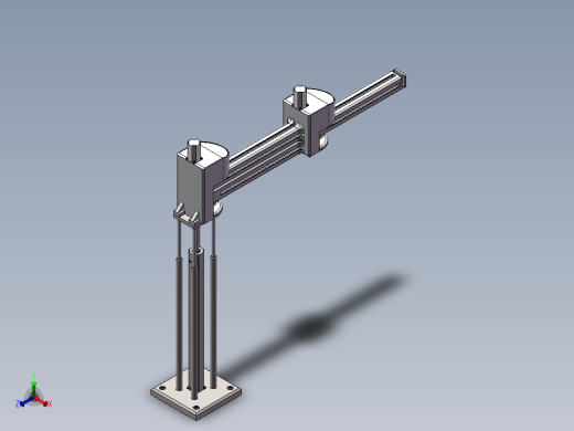 三自由度工业机器人的结构设计图纸+solidworks三维模型+说明书1正等轴测缩略图