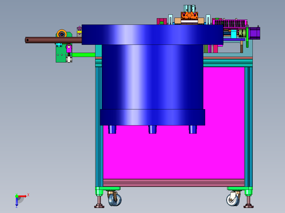 片状料穿铁线设备俯视图