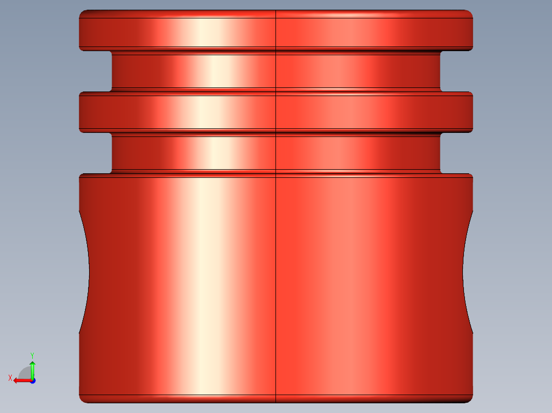 气缸电机-2851 Bright Red Technic Engine Piston Round后视图