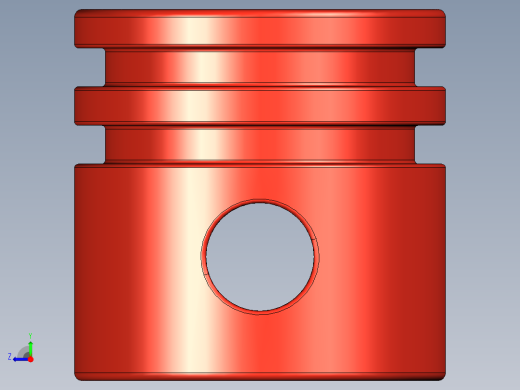 气缸电机-2851 Bright Red Technic Engine Piston Round右视缩略图