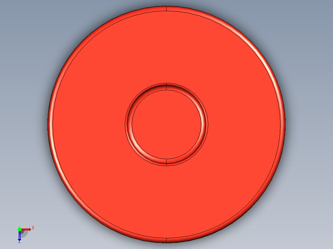 气缸电机-2851 Bright Red Technic Engine Piston Round俯视图