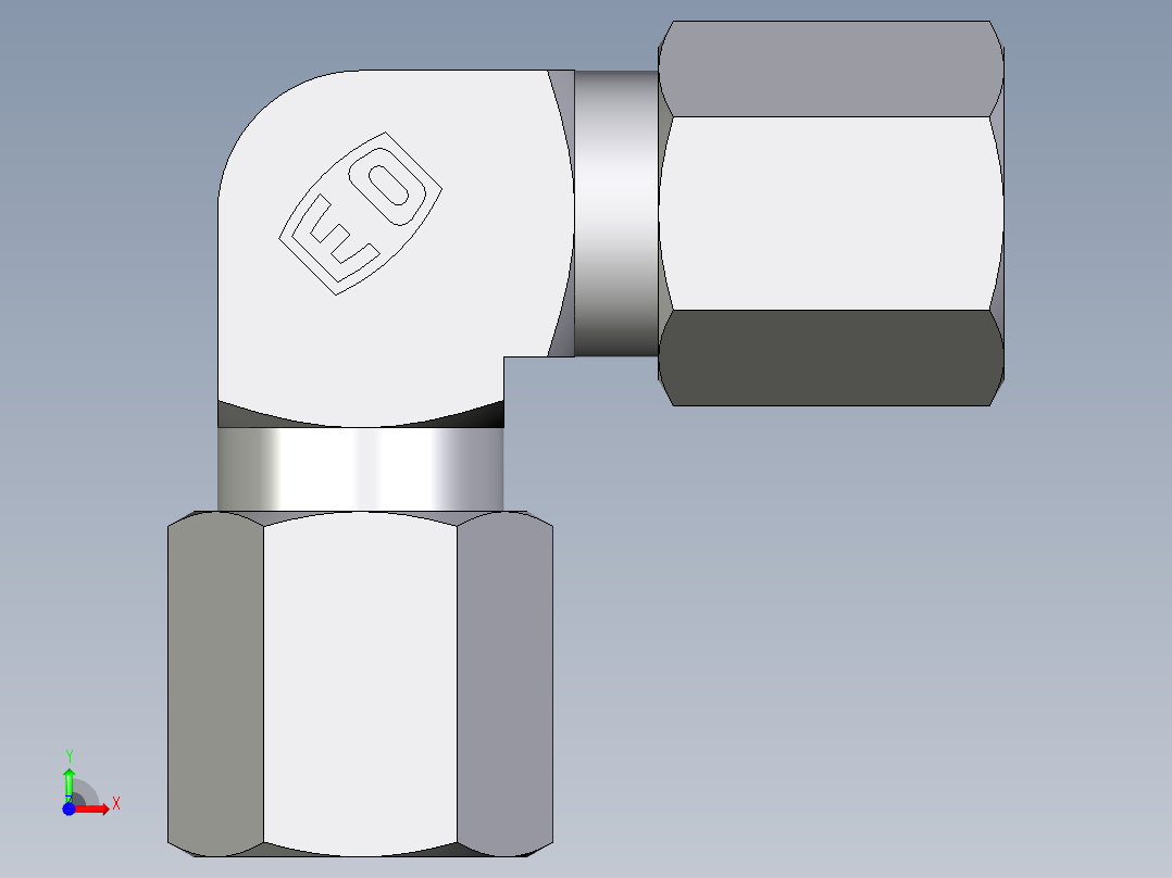 卡套式工业通用硬管接头EO_Union_elbow_W06ZLCF前视图
