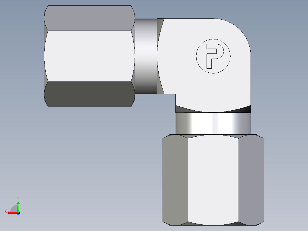 卡套式工业通用硬管接头EO_Union_elbow_W06ZLCF后视图