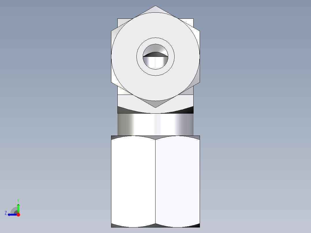 卡套式工业通用硬管接头EO_Union_elbow_W06ZLCF右视图