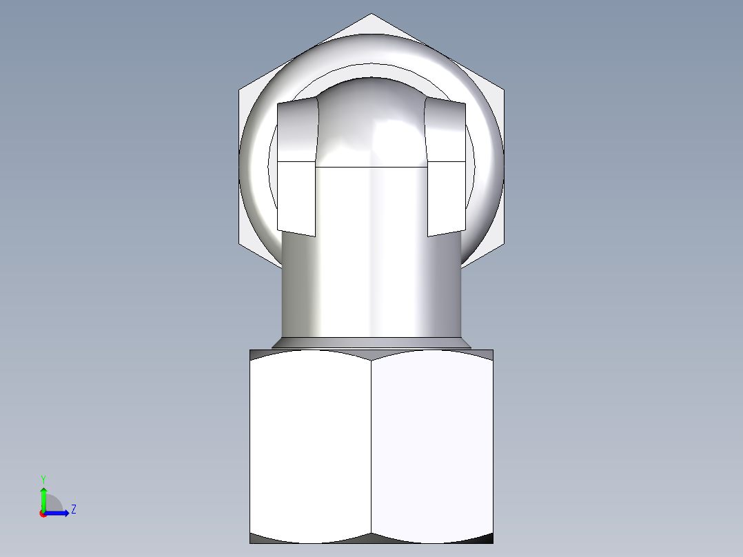 卡套式工业通用硬管接头EO_Bulkhead_elbow_WSV10ZS71左视图