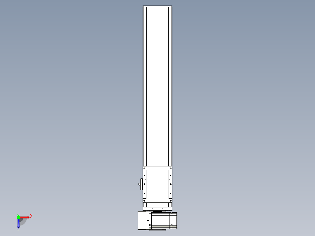 同步带全封闭直线模组TPA-HCB-105D-90-L500-LU-C-P20-N3俯视图
