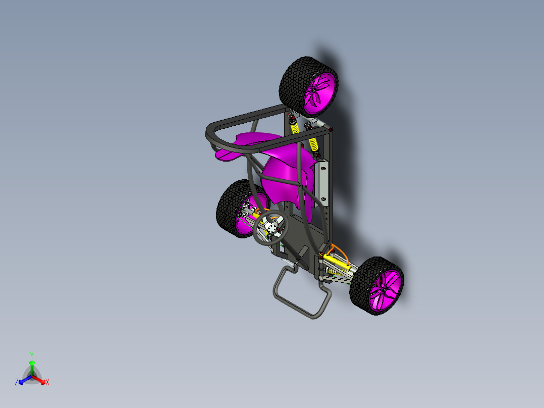 51-三轮单座卡丁车三维建模图纸 SolidEdge设计 附STEP格式