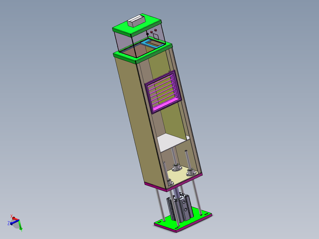 Q064-人民币清分机总体方案设计【三维SolidWorks】主视图
