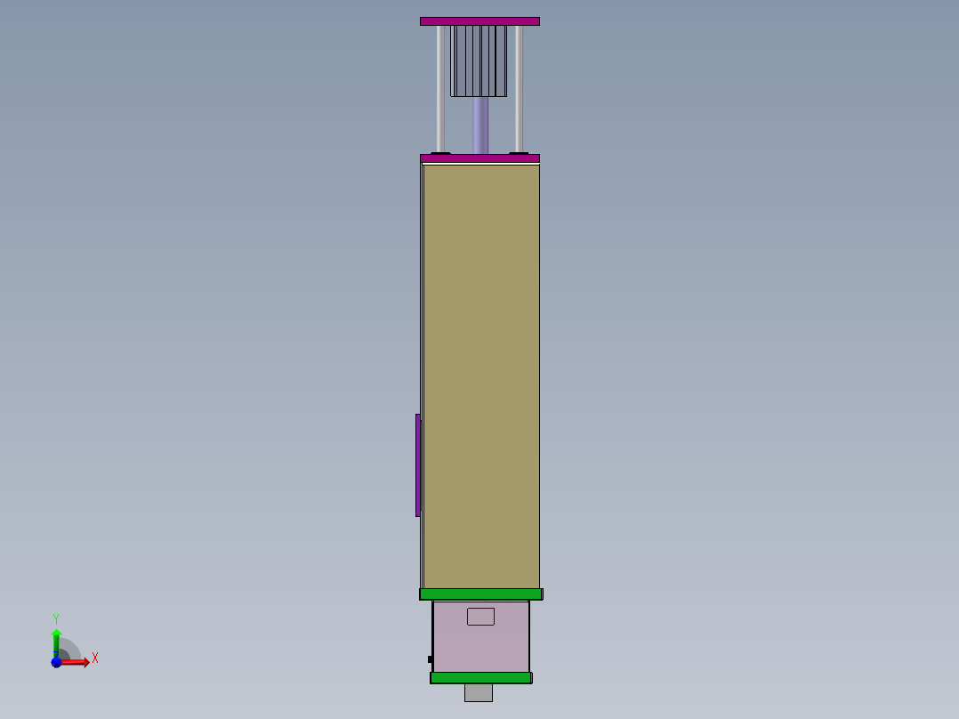 Q064-人民币清分机总体方案设计【三维SolidWorks】前视图