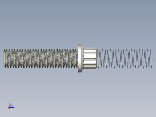 1_4in-28法兰头螺钉-1-4in-28 1long 12-point screws.x_t左视缩略图