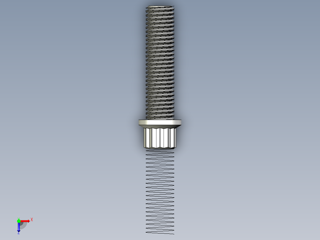 1_4in-28法兰头螺钉-1-4in-28 1long 12-point screws.x_t俯视图