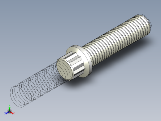 1_4in-28法兰头螺钉-1-4in-28 1long 12-point screws.x_t正等轴测缩略图